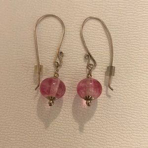 Pink beaded earring set